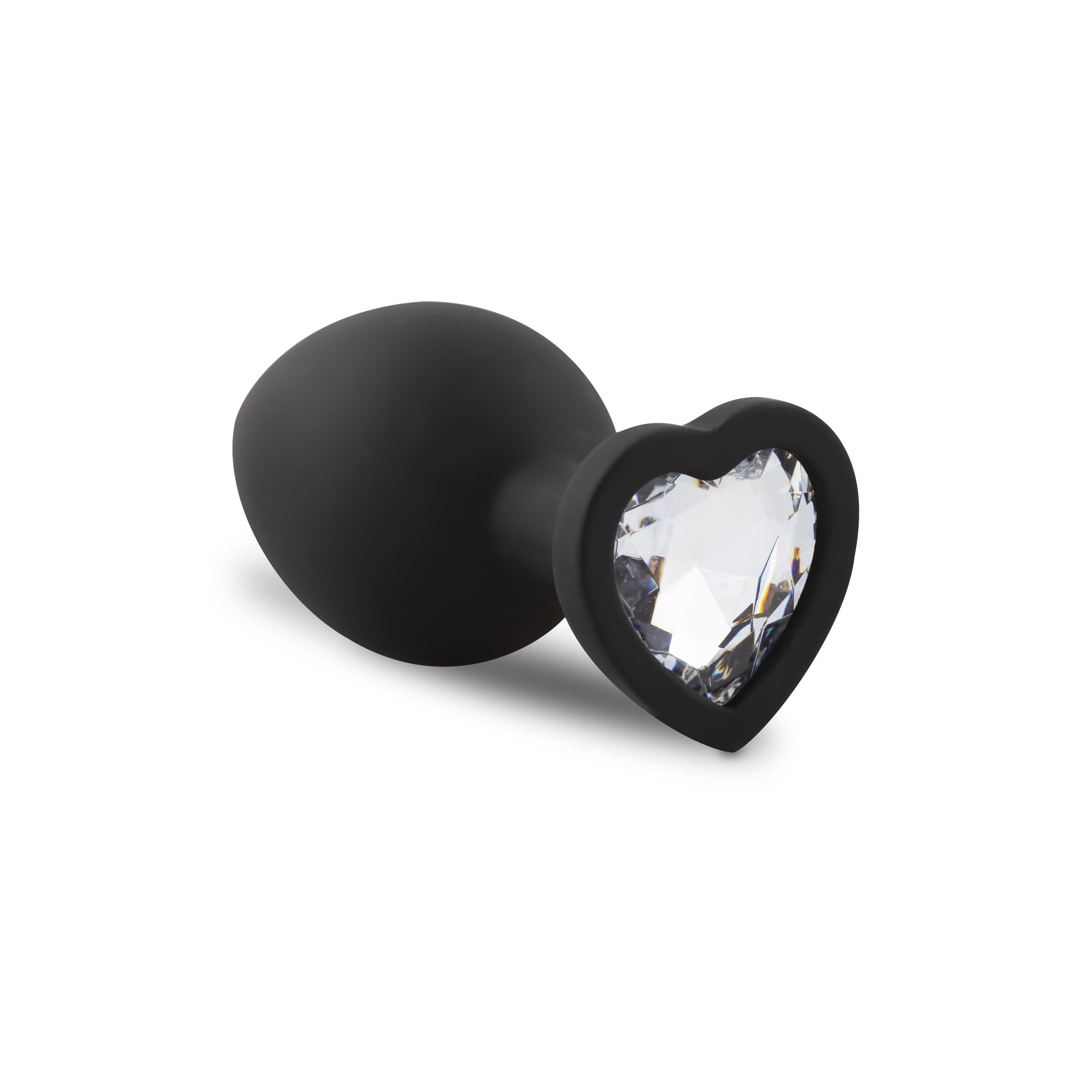 Analplug aus Silikon mit Diamant - Herz
