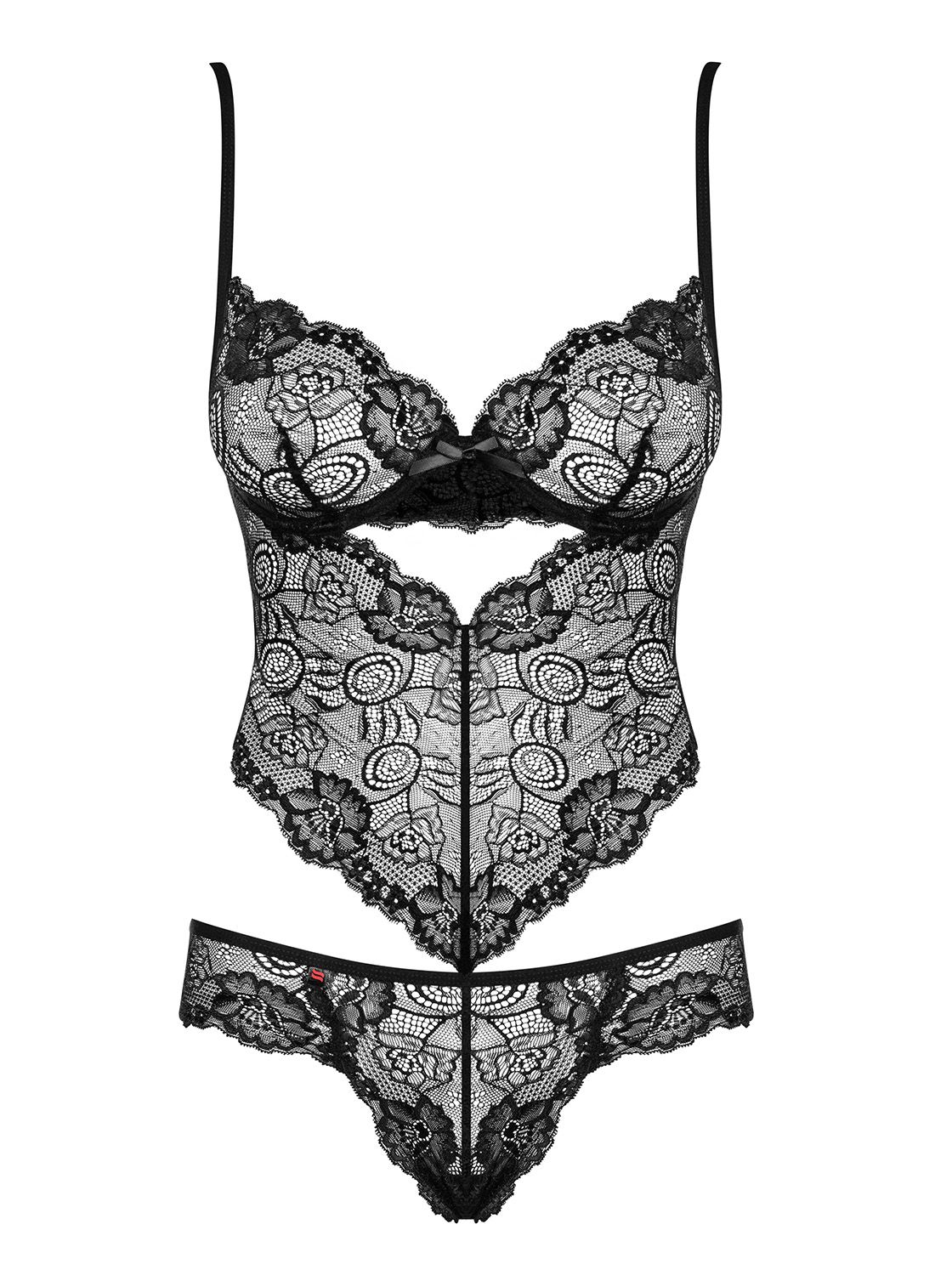Obsessive - Alluria Kanten Body - Zwart
