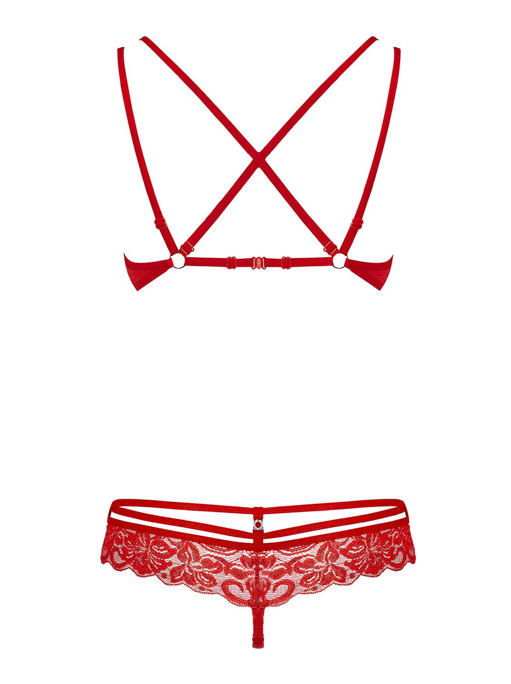 Obsessive - 2-Delige Kanten BH Set - Zwart