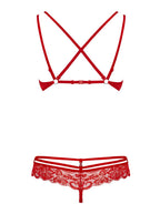 Obsessive - 2-Delige Kanten BH Set - Zwart