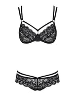 Obsessive - 2-Delige Kanten BH Set - Zwart