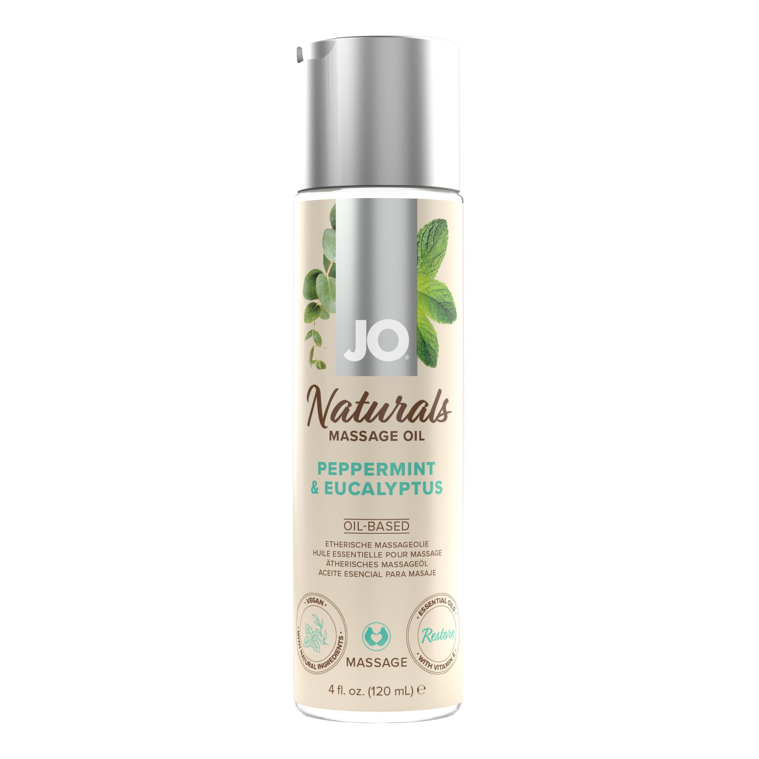 JO - Naturals Massage Oil Peppermint And Eucalyptus - 120 ml