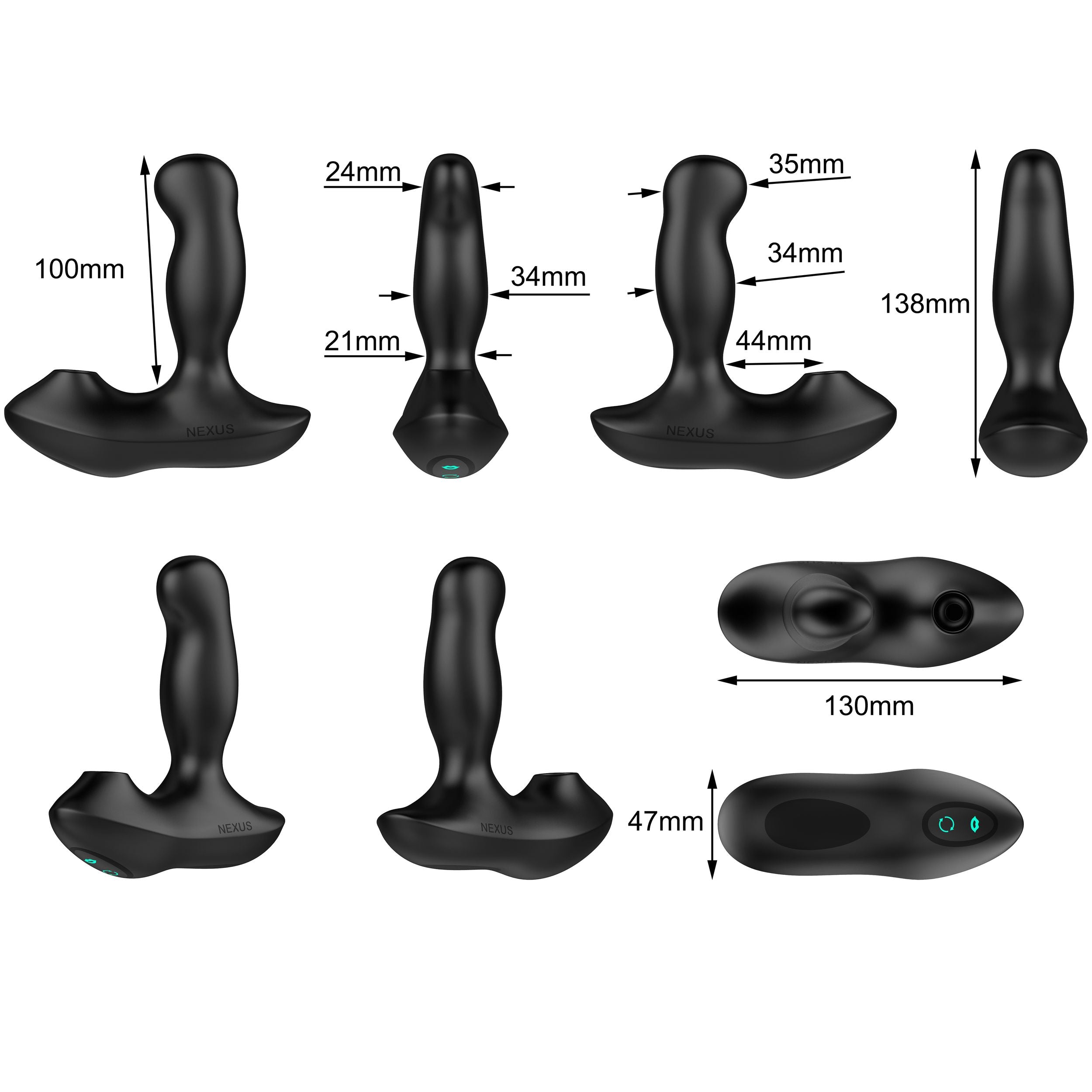 Nexus - Revo Air Prostata-Vibrator - Rotierend mit Luftdruck-Perineum-Stimulation