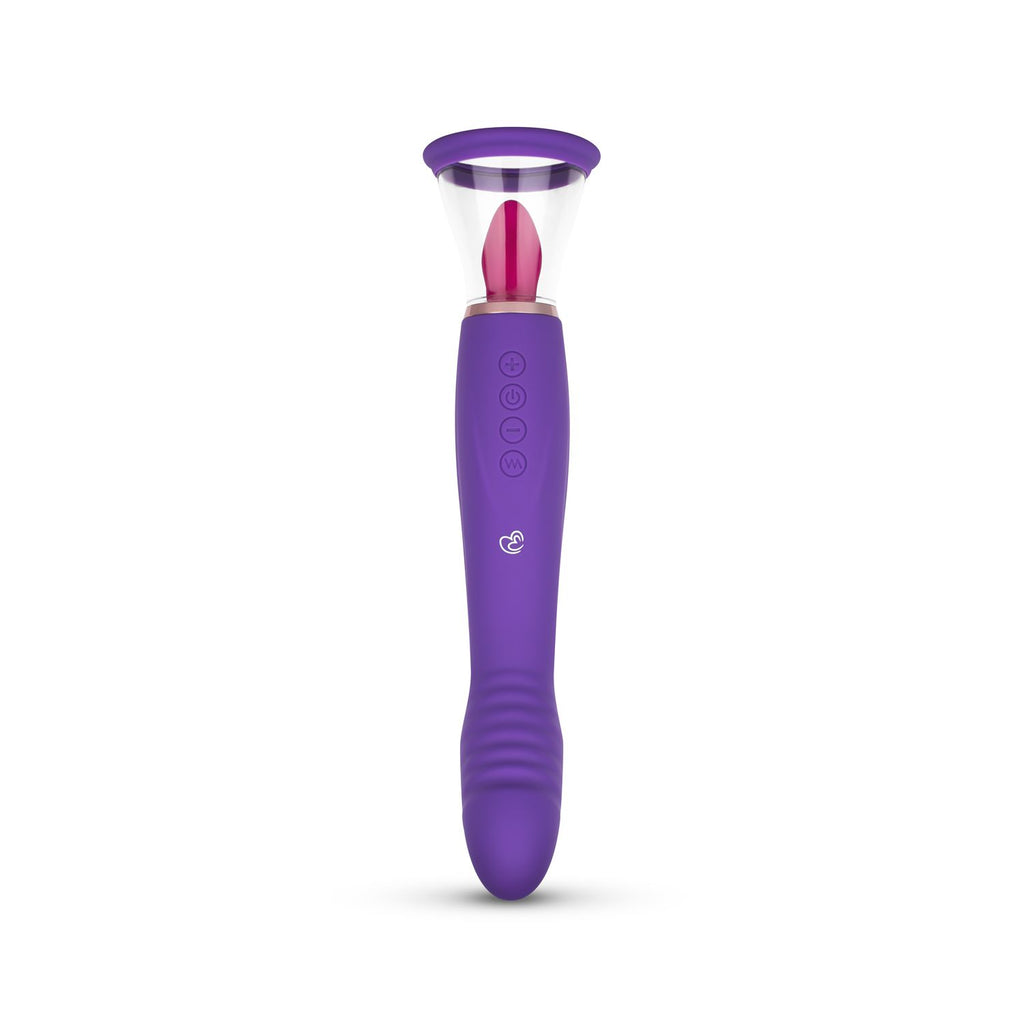 Pleasure Pump - Vulvapumpe mit G-Spot-Vibrator und Klitorisstimulator - Lila