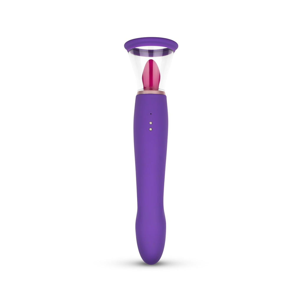 Pleasure Pump - Vulvapumpe mit G-Spot-Vibrator und Klitorisstimulator - Lila