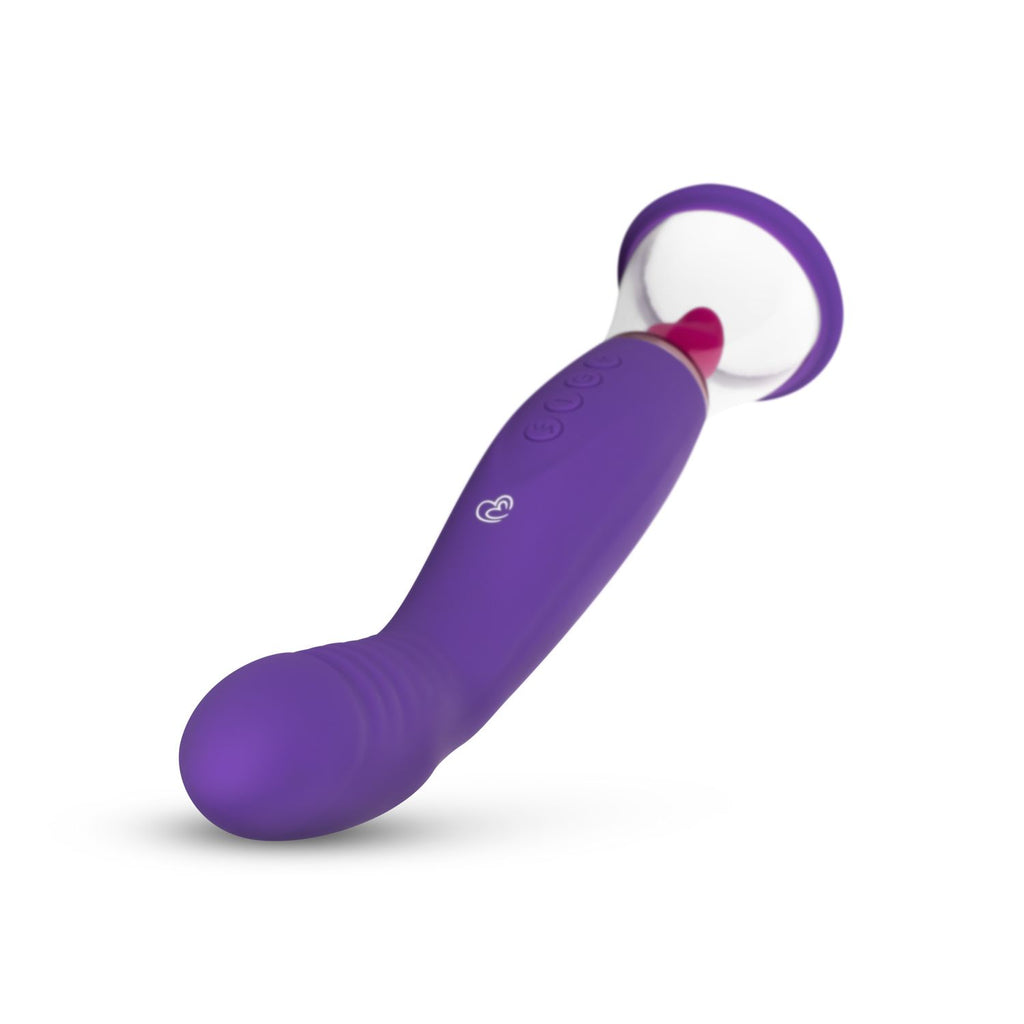 Pleasure Pump - Vulvapumpe mit G-Spot-Vibrator und Klitorisstimulator - Lila