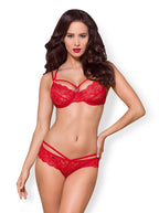Obsessive - 2-Delige Kanten BH Set - Zwart