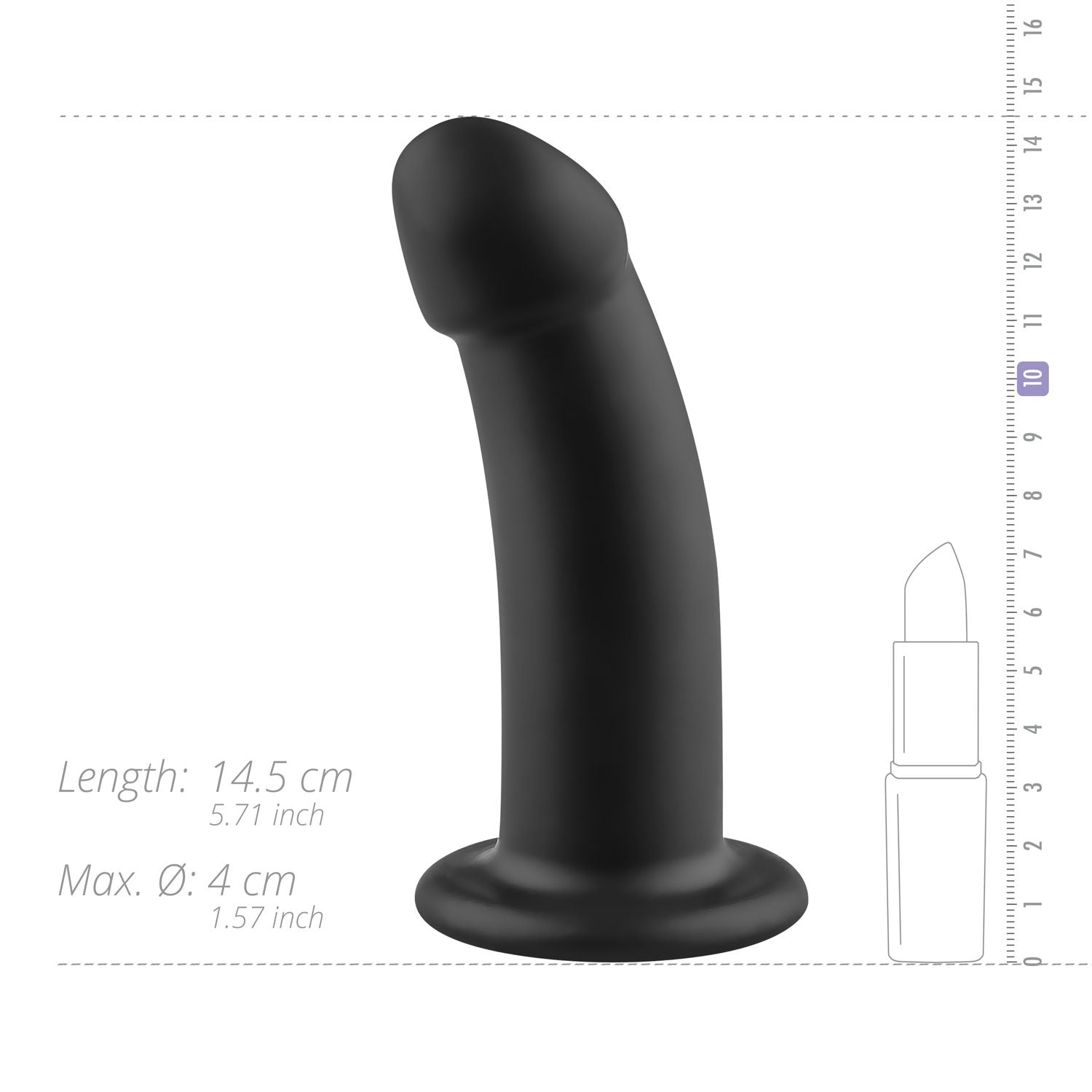 No-Parts - Charlie Dildo 14,5 cm - Schwarz