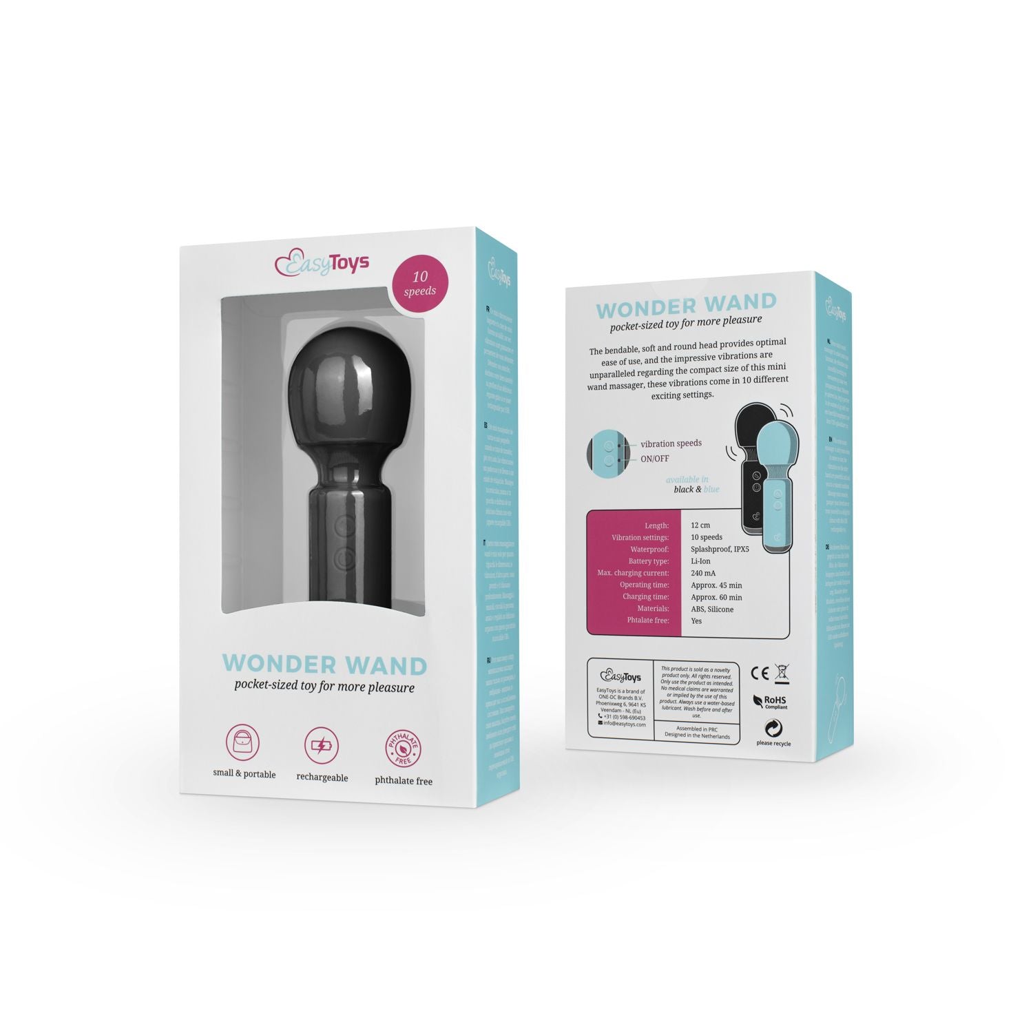 EasyToys - Mini Wand Vibrator - Schwarz