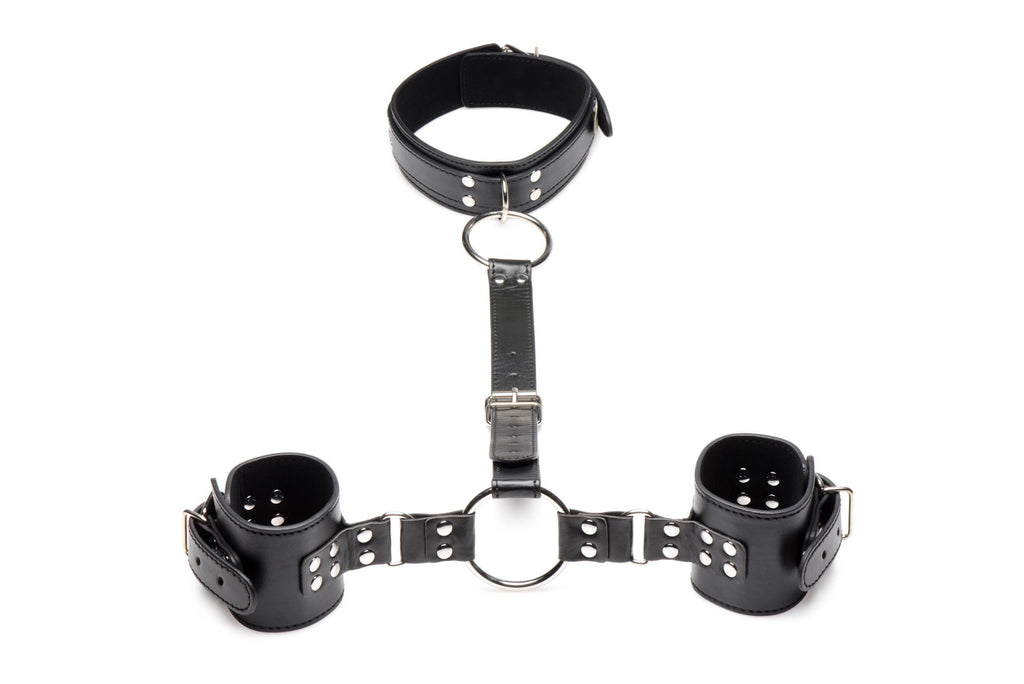Strict - Halsband mit Manschetten Fessel-Set - Schwarz