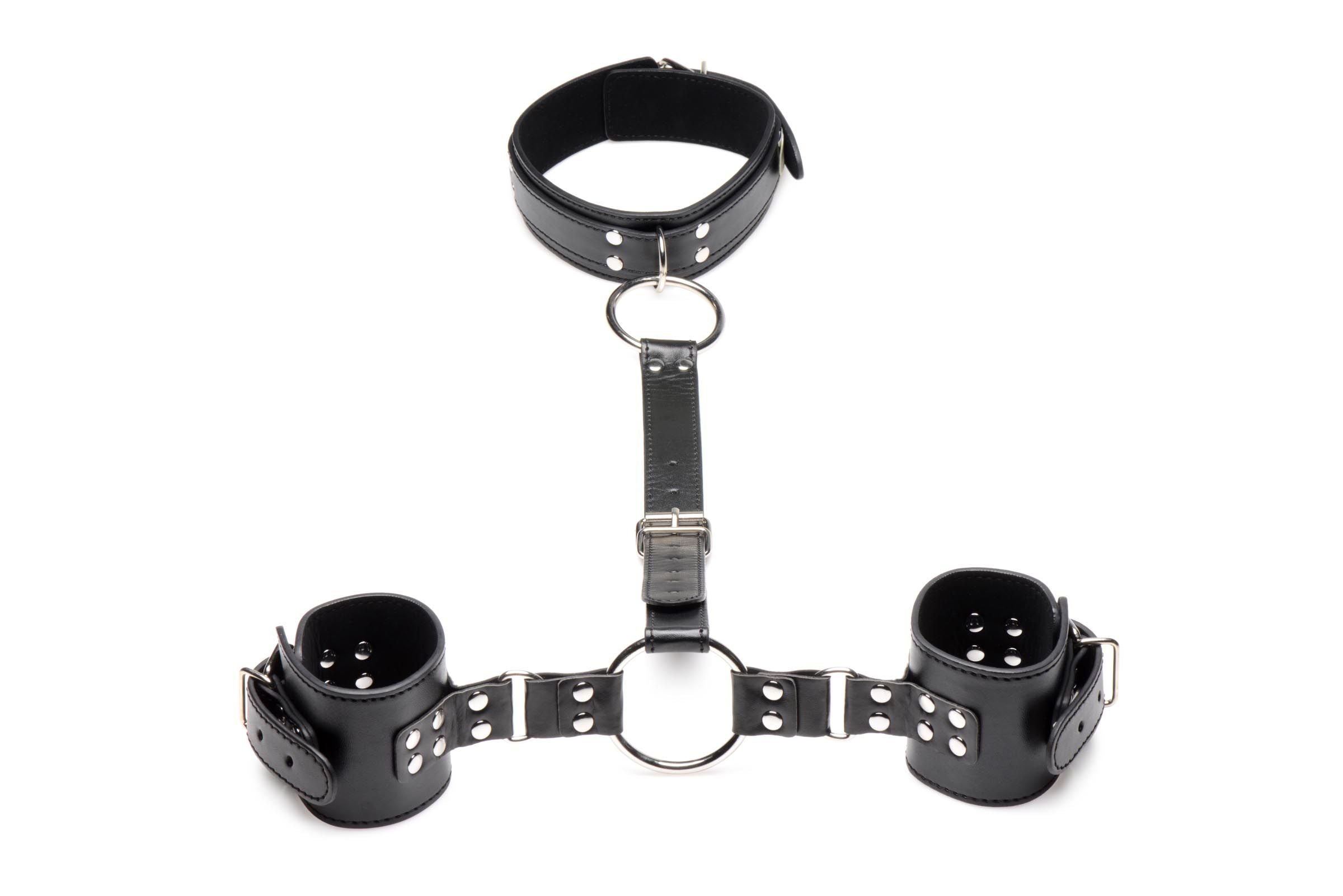 Strict - Halsband mit Manschetten Fessel-Set - Schwarz