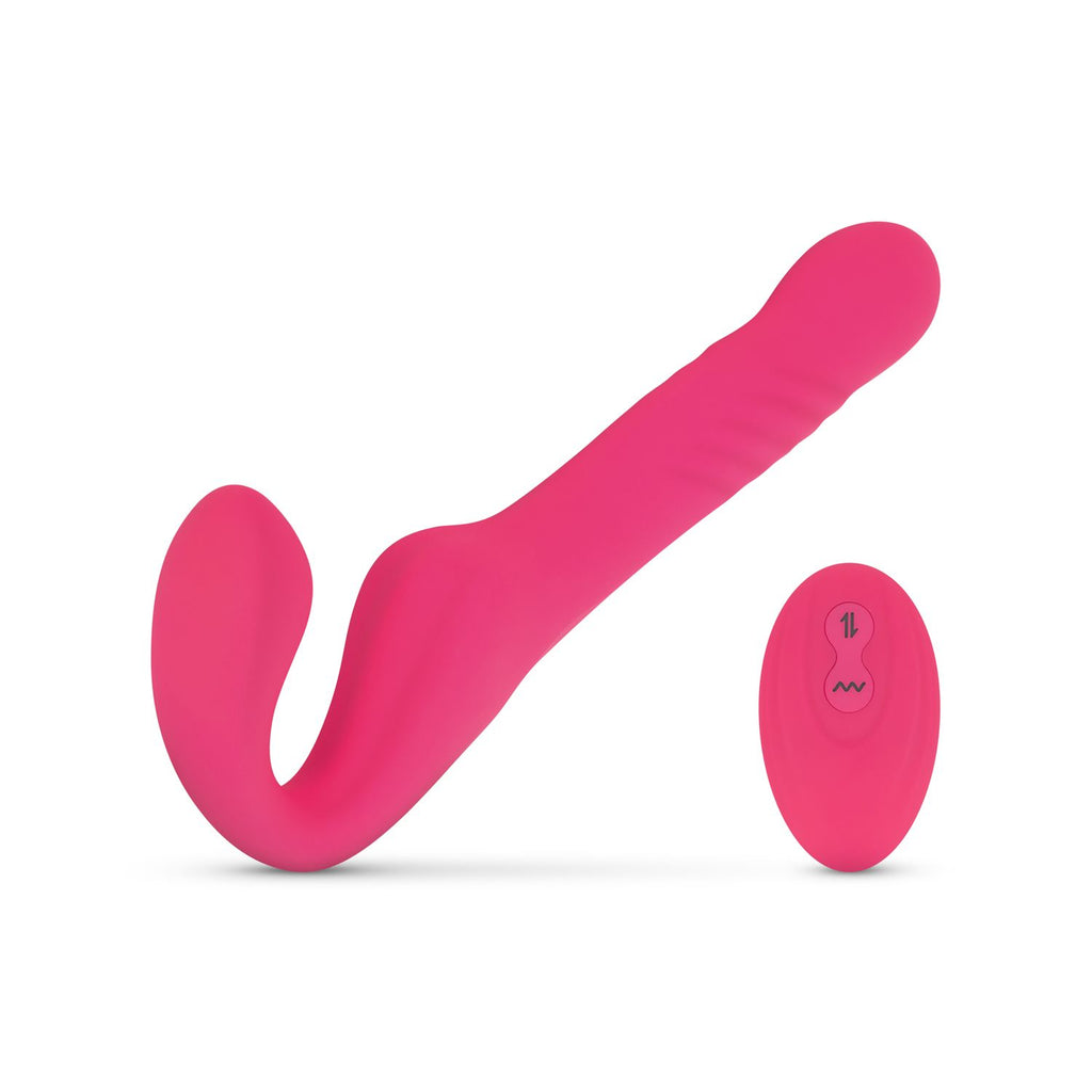 Teazers - Strapless Strap-on Vibrator - Rosa mit 10 Vibrationsstufen
