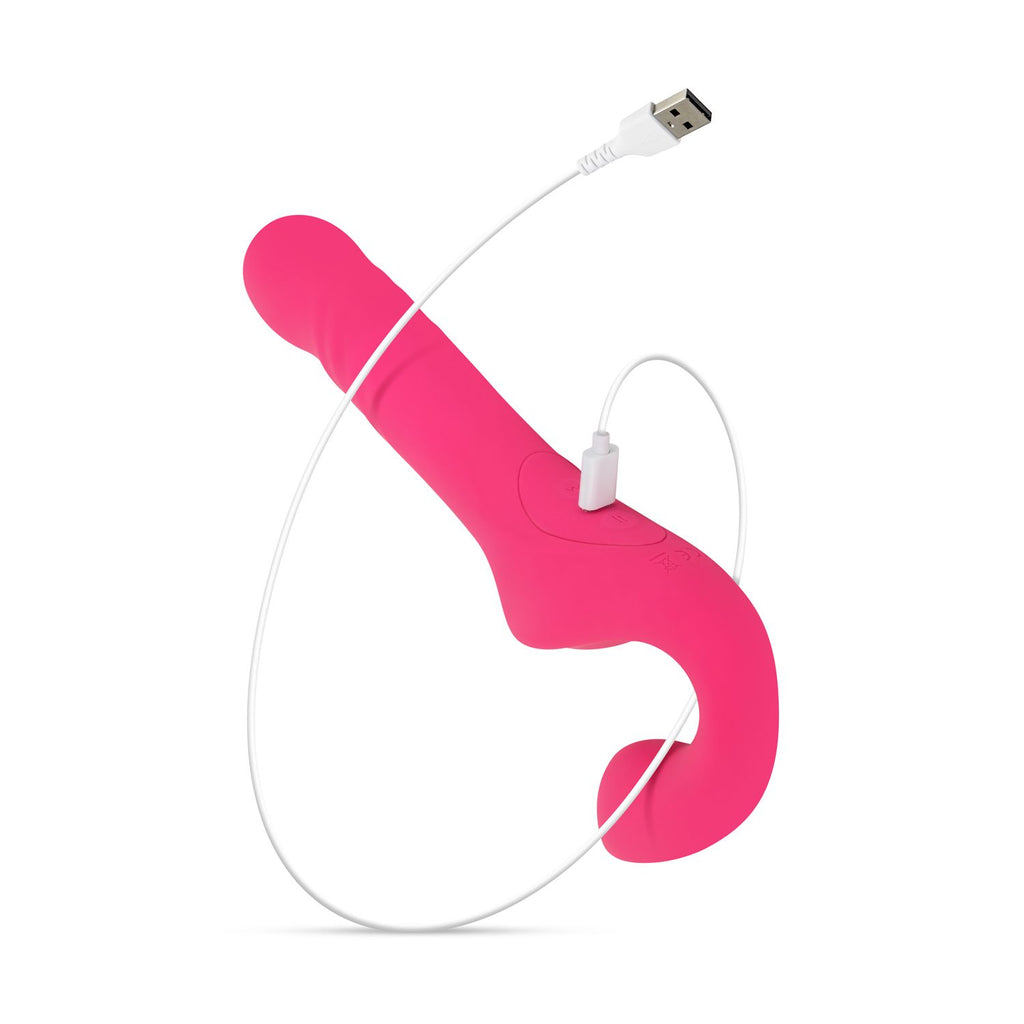 Teazers - Strapless Strap-on Vibrator - Rosa mit 10 Vibrationsstufen