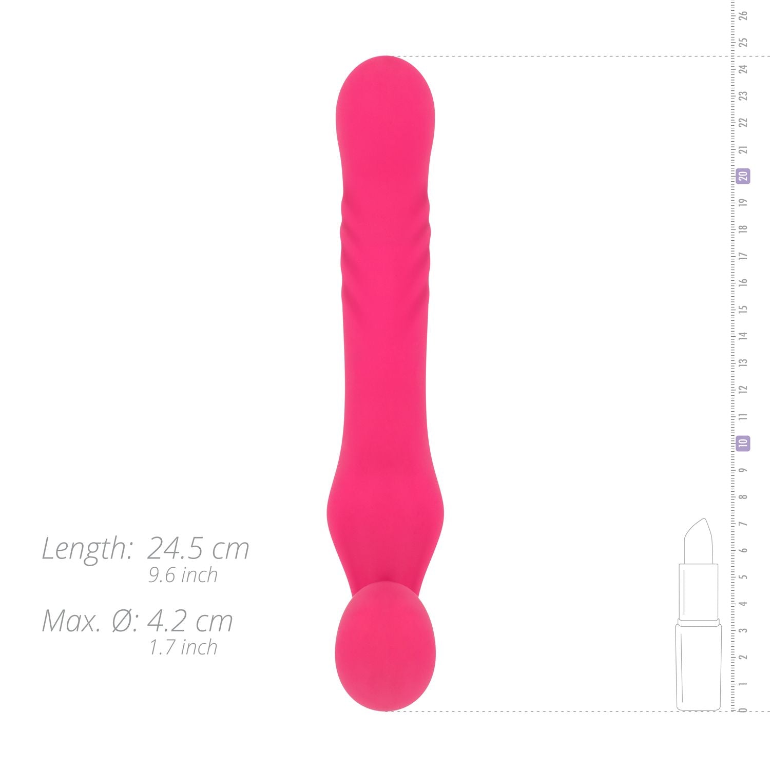 Teazers - Strapless Strap-on Vibrator - Rosa mit 10 Vibrationsstufen