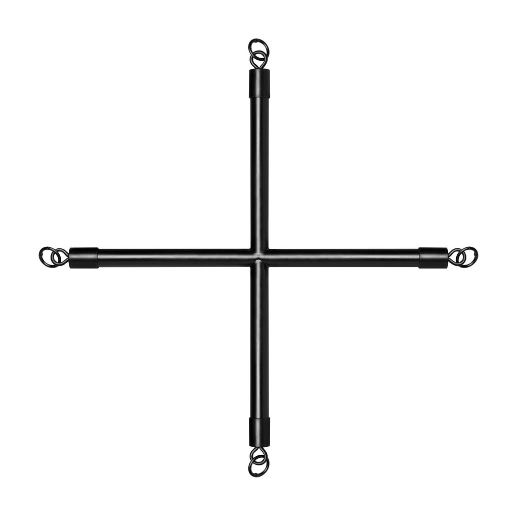 Hog Tie Kreuzstange mit Handschellen - Schwarz