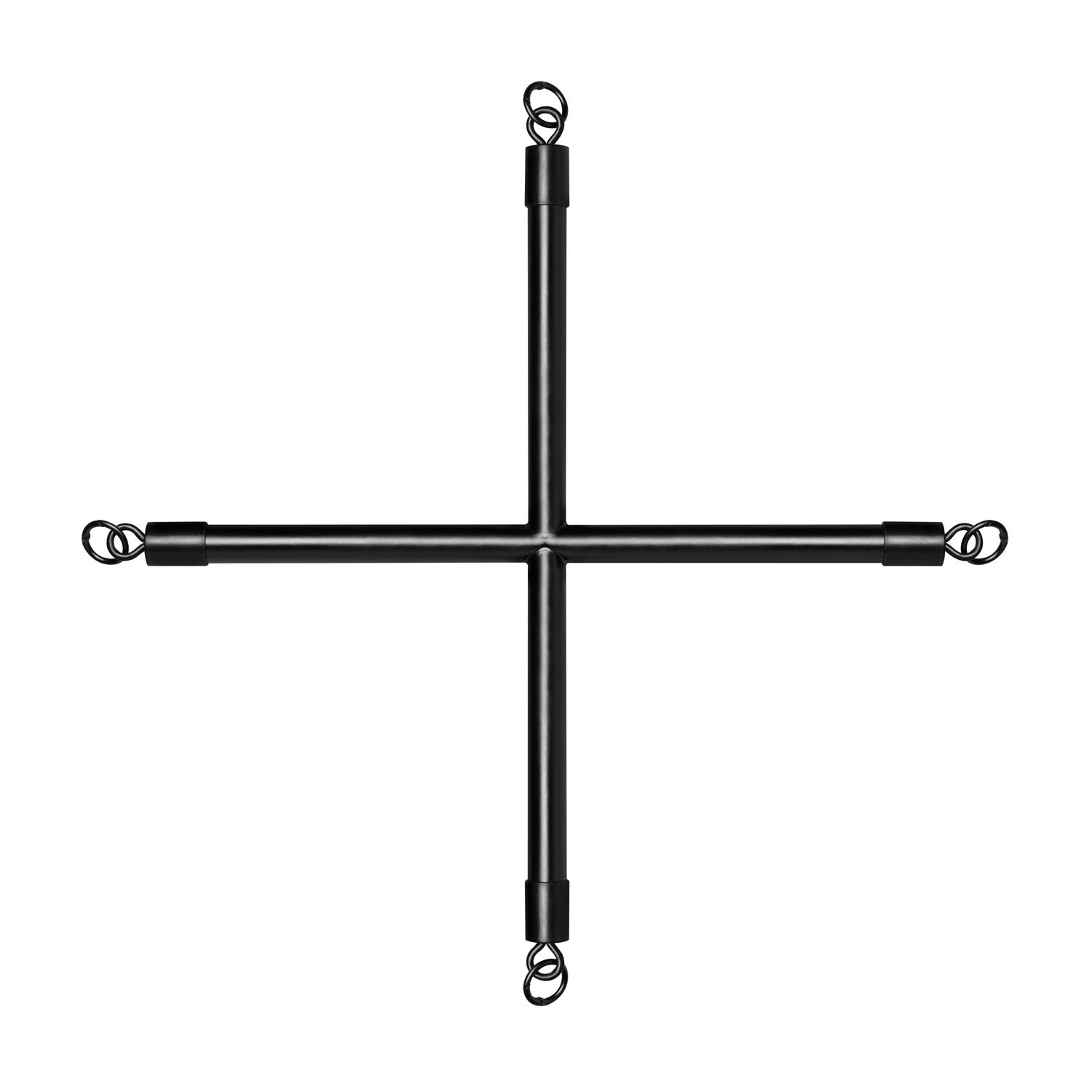 Hog Tie Kreuzstange mit Handschellen - Schwarz
