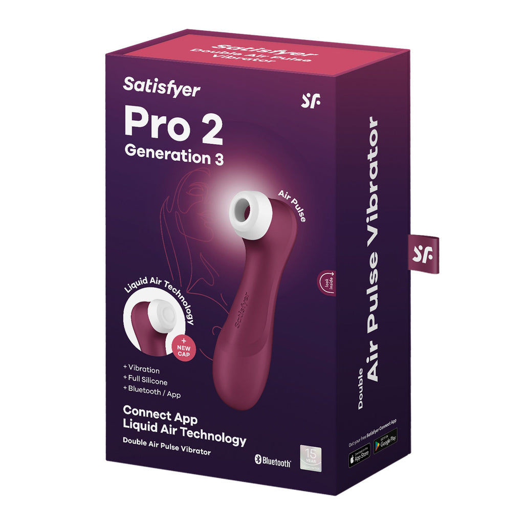 Satisfyer - Pro 2 Generation 3 App Controlled Klitoris-Stimulator - Weinrot