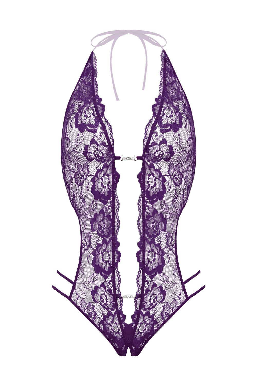 Christine - Renee Spitzen-Tanga-Bodysuit - Lila