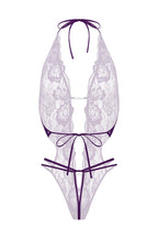 Christine - Renee Spitzen-Tanga-Bodysuit - Lila