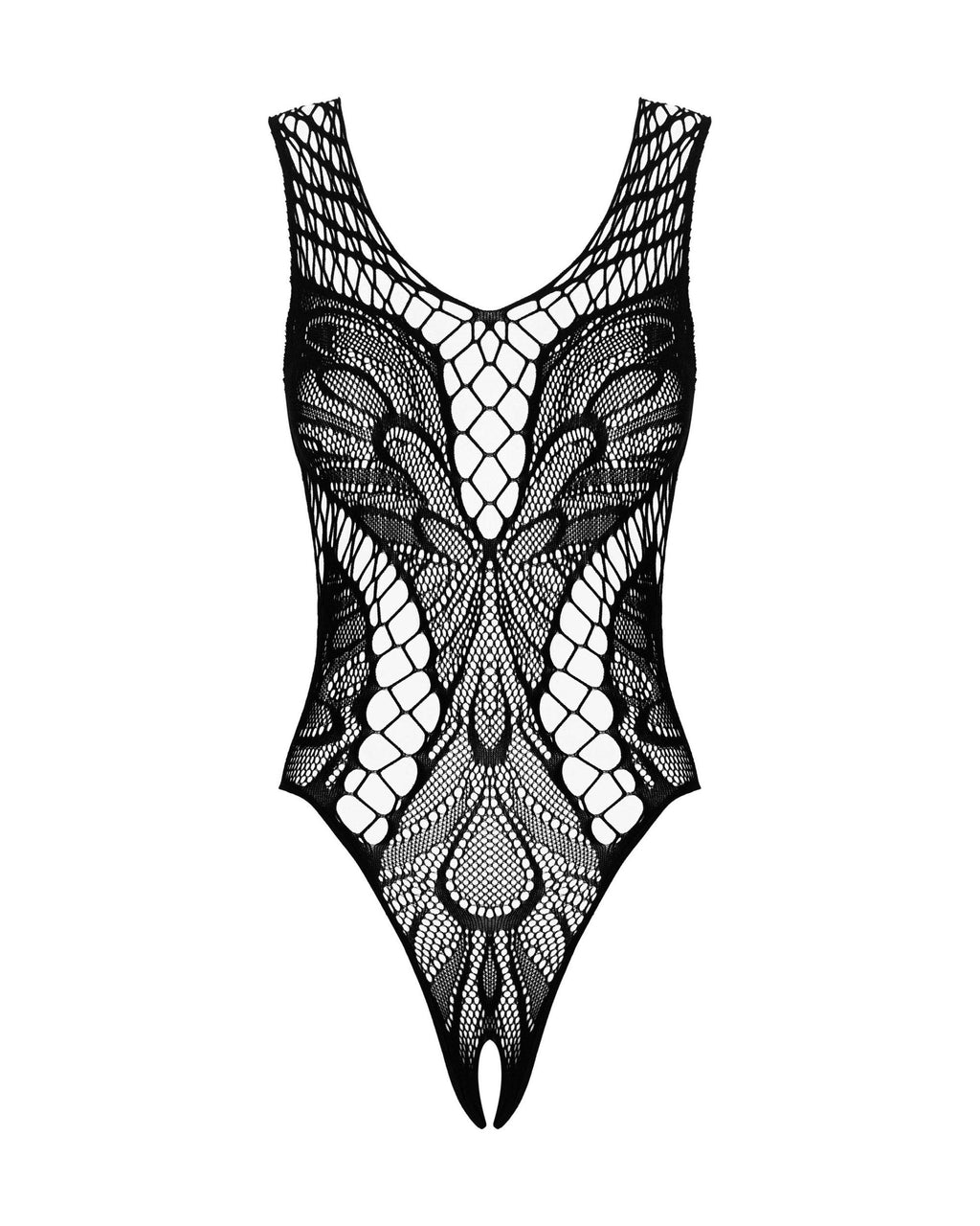 Obsessive - Spitzen-Mesh-Teddy - Schwarz