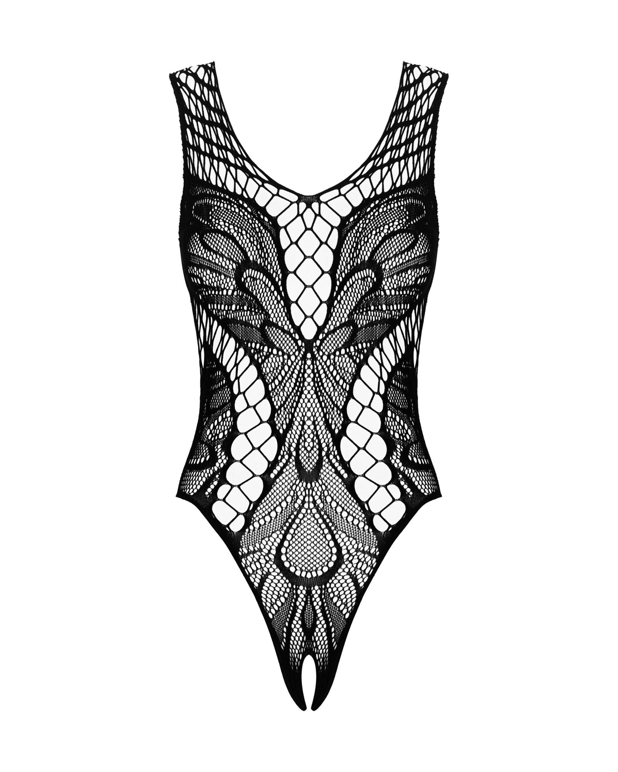 Obsessive - Spitzen-Mesh-Teddy - Schwarz
