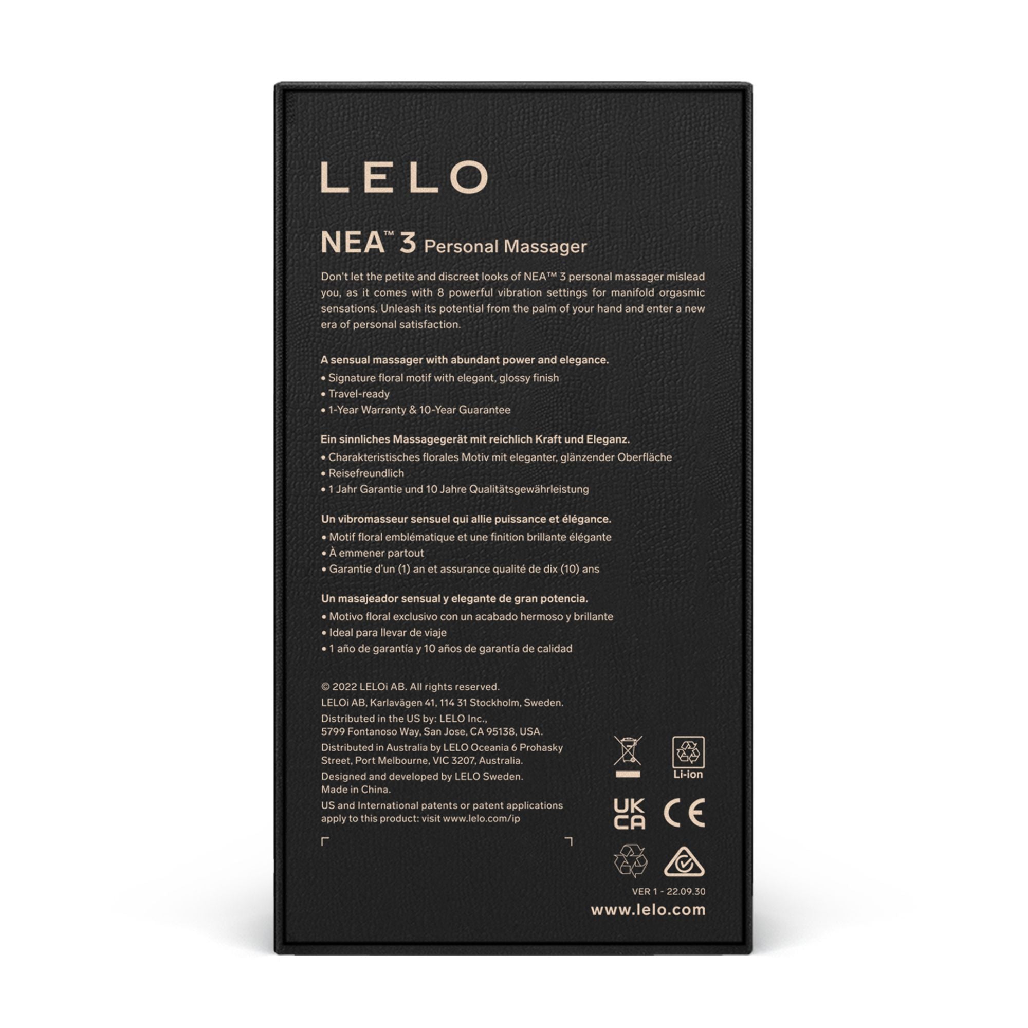 LELO - Nea 3 Persönlicher Massager - Pitch Black