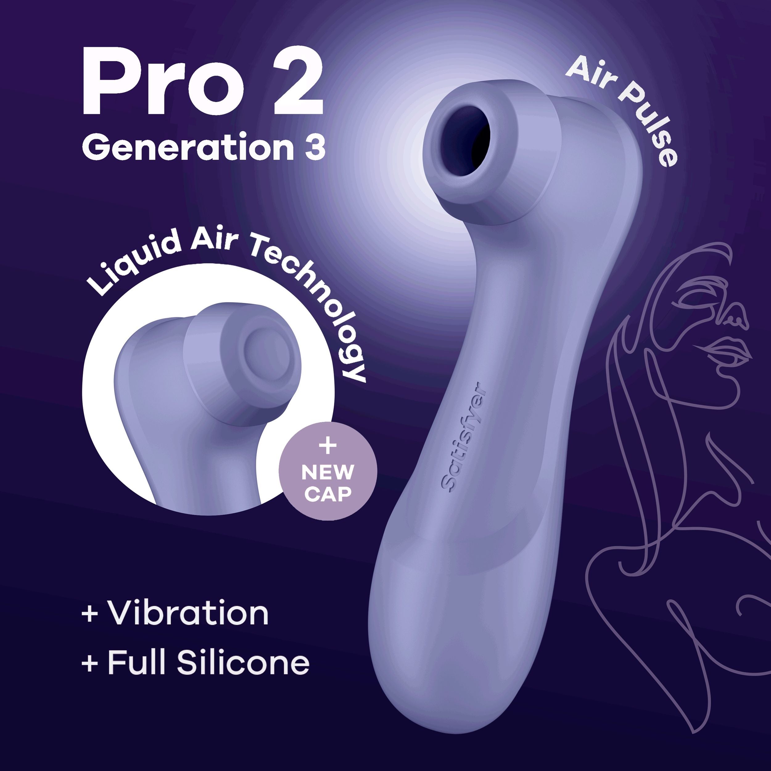 Satisfyer - Pro 2 Generation 3 Klitoris-Stimulator mit Liquid Air Technology - Weinrot