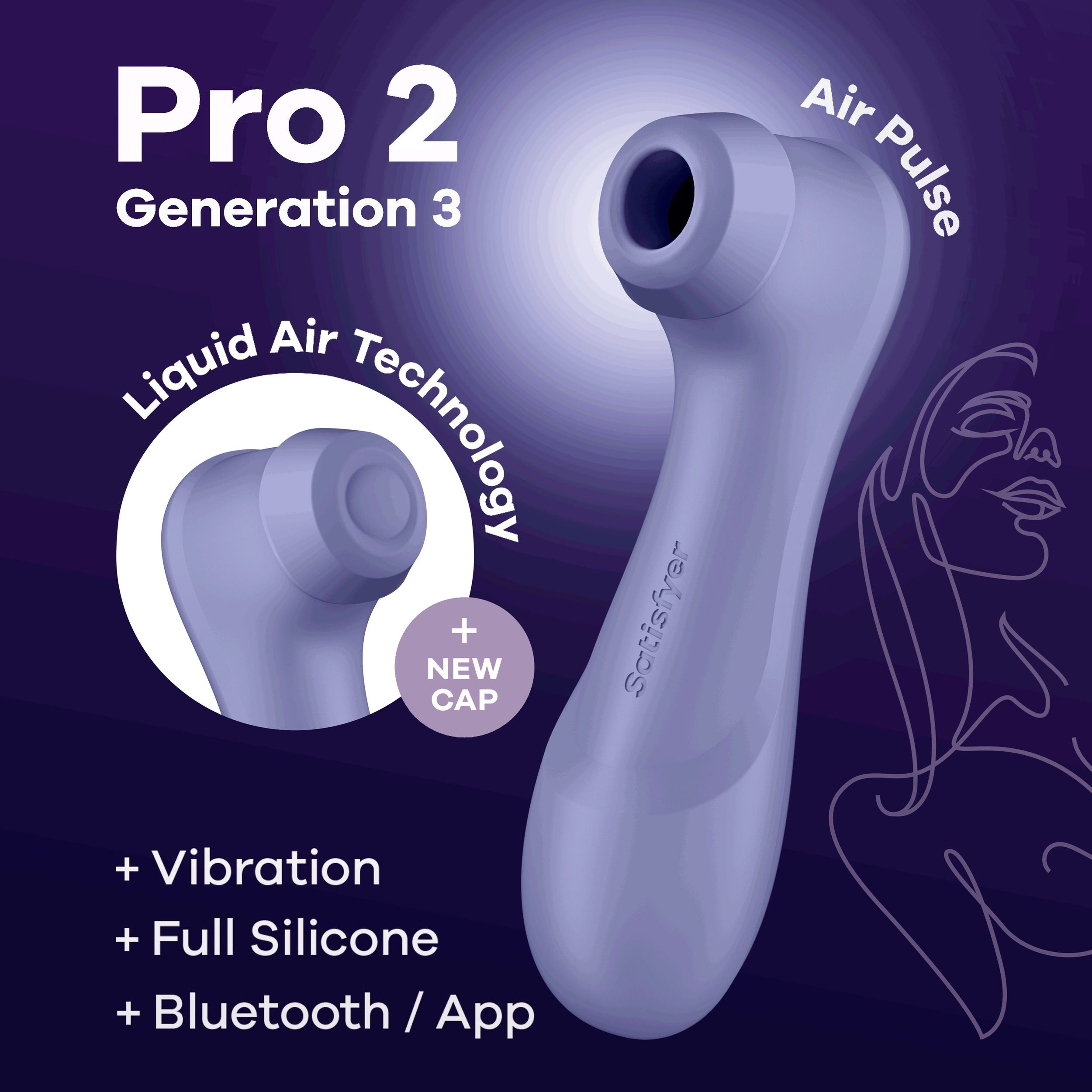 Satisfyer - Pro 2 Generation 3 App Controlled Klitoris-Stimulator - Weinrot