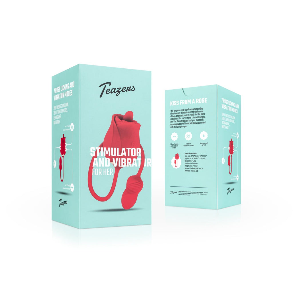 Teazers - Rosen-Vibrator mit Klitoris-Stimulator - 2 Unabhängige Motoren