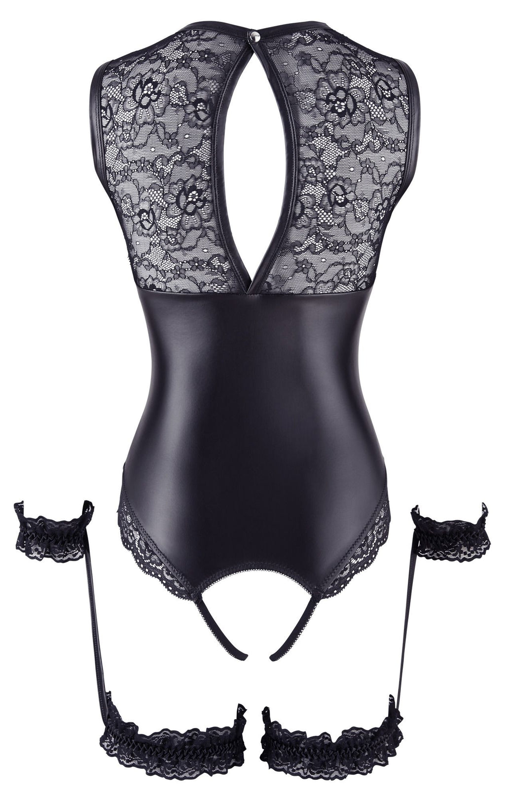 Wetlook-Body mit offenem Schritt