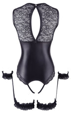 Wetlook-Body mit offenem Schritt