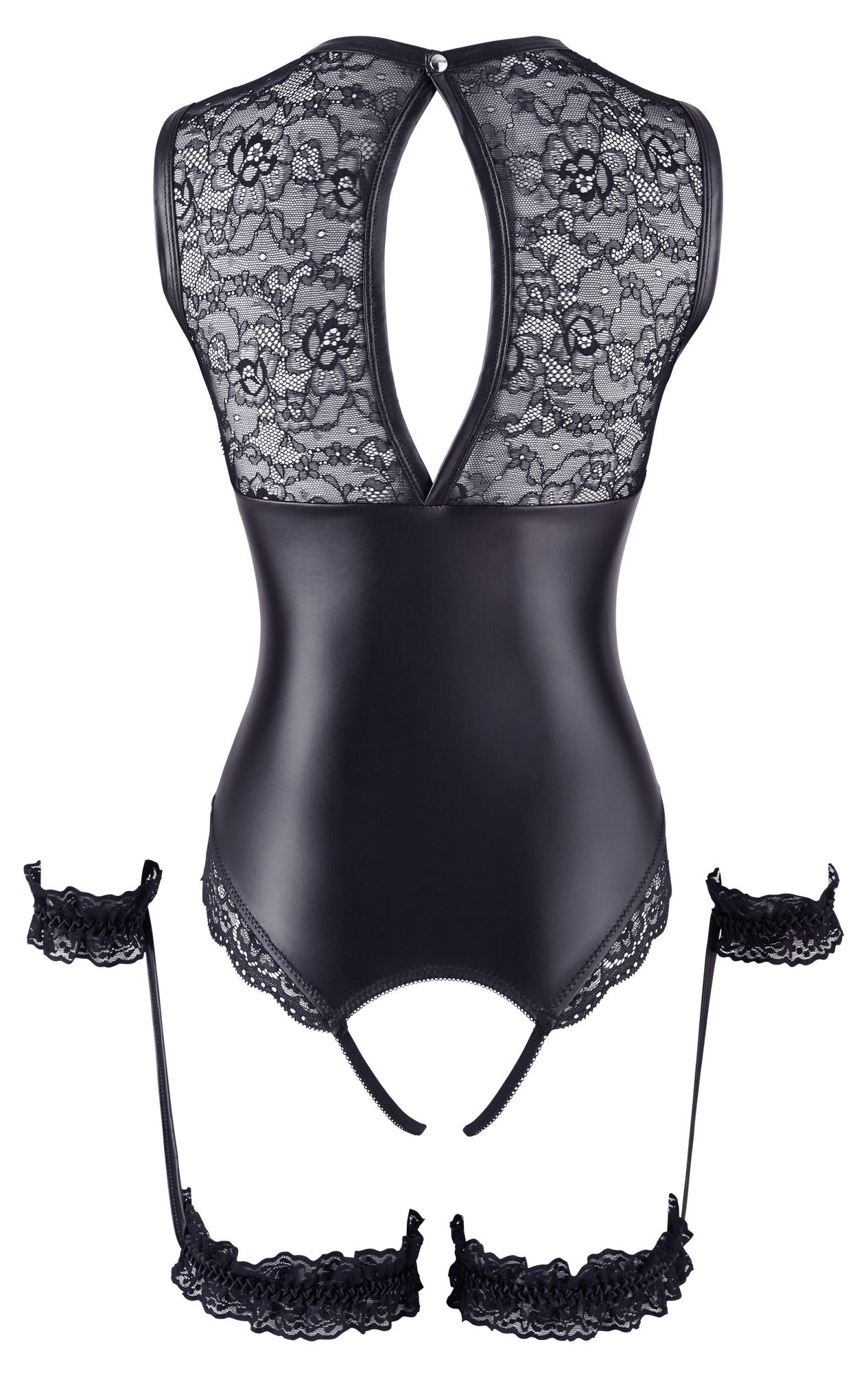 Wetlook-Body mit offenem Schritt
