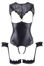Wetlook-Body mit offenem Schritt