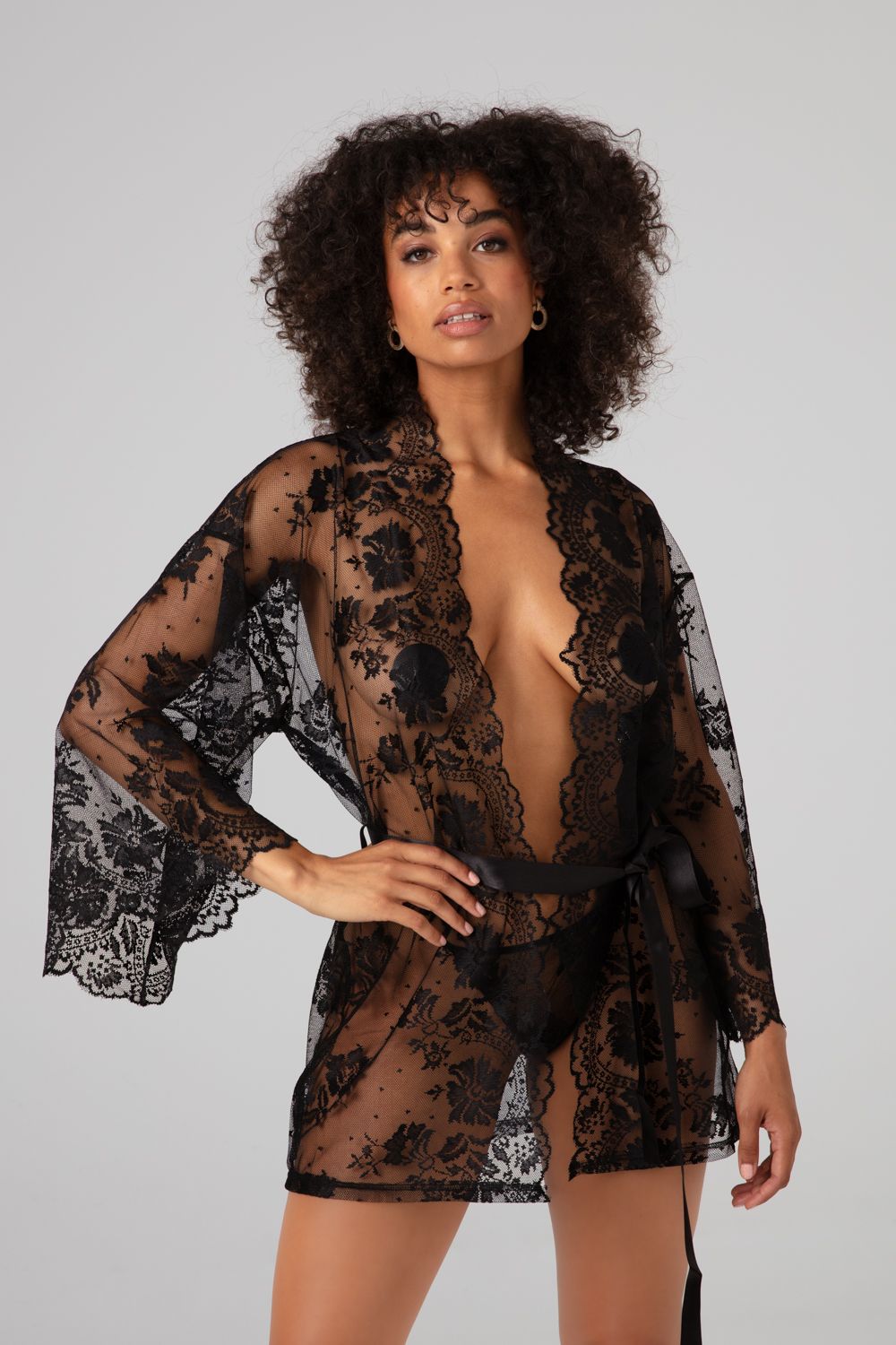 Christine - Spitzen-Kimono Graceful - Schwarz