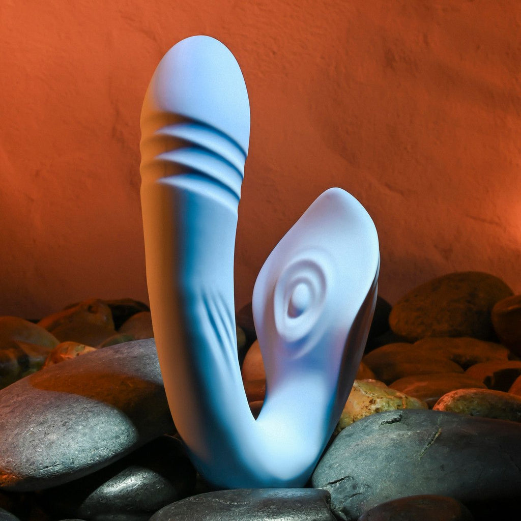 Evolved - Tap and Thrust Vibrator - G-Punkt und Klitoris Stimulation - Hellblau