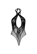 Spitzenbody mit Halterneck - Schwarz