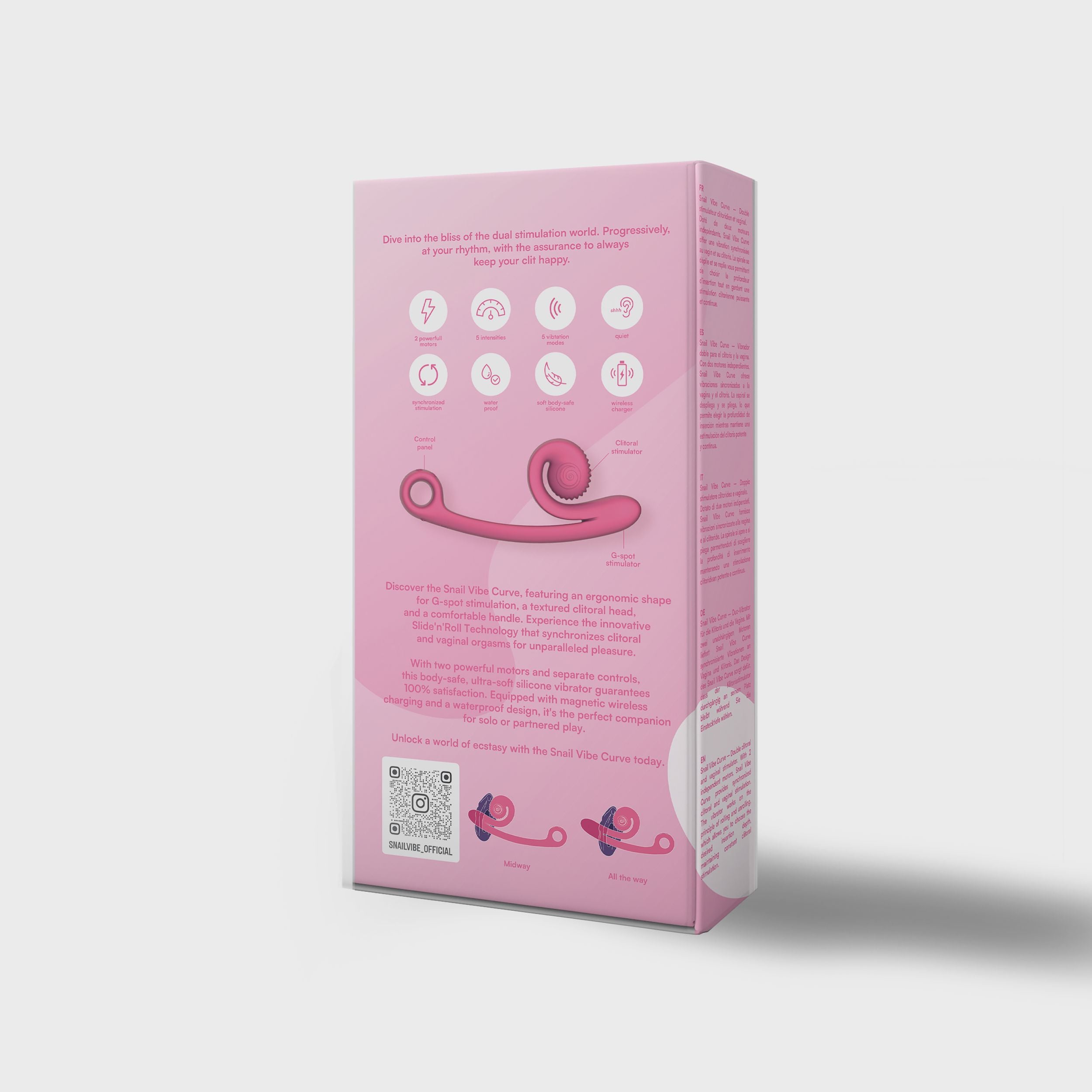 Snail Vibe - Curve Duo-Vibrator mit G-Punkt und Klitoris Stimulation - Rosa