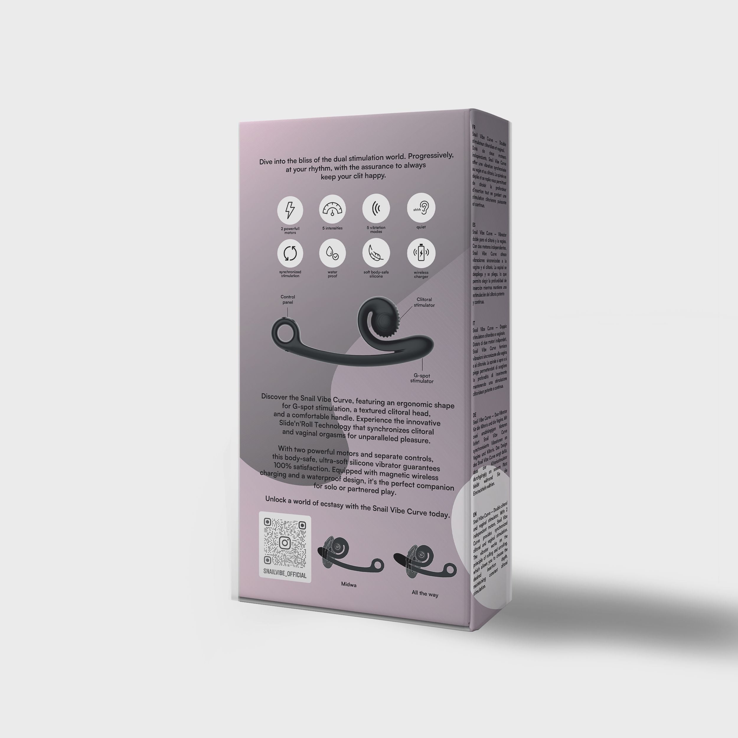 Snail Vibe - Curve Duo-Vibrator mit G-Punkt und Klitoris Stimulation - Rosa