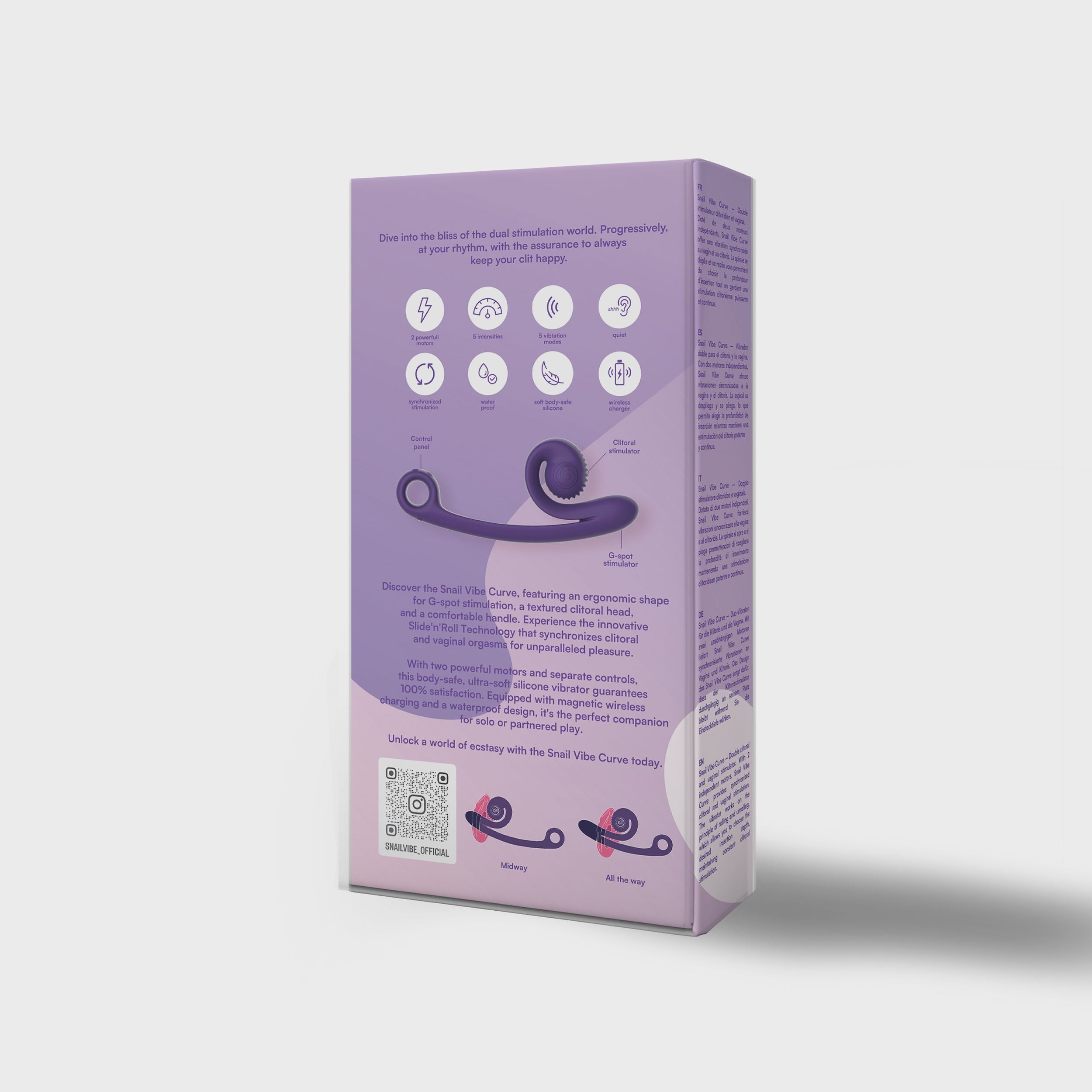 Snail Vibe - Curve Duo-Vibrator mit G-Punkt und Klitoris Stimulation - Rosa