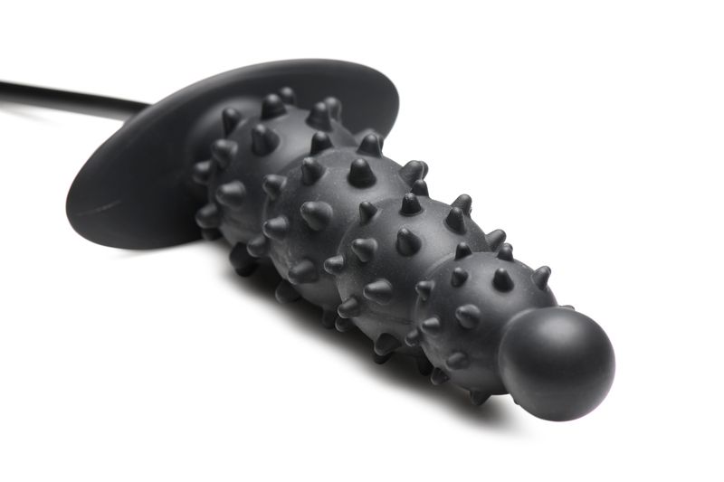 Master Series - Gerippter aufblasbarer Analdildo - Schwarz