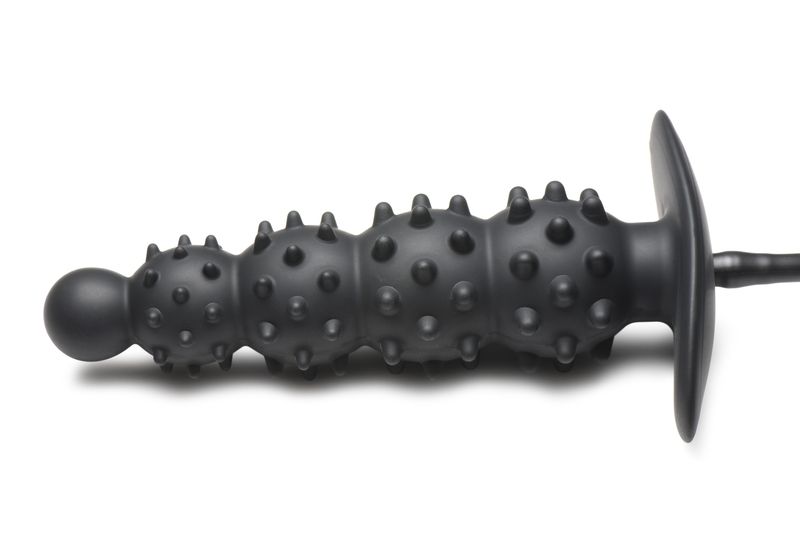 Master Series - Gerippter aufblasbarer Analdildo - Schwarz