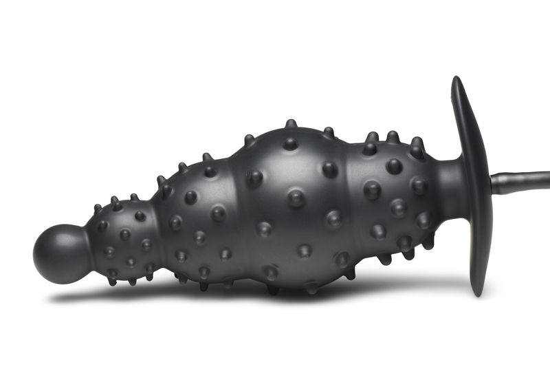 Master Series - Gerippter aufblasbarer Analdildo - Schwarz