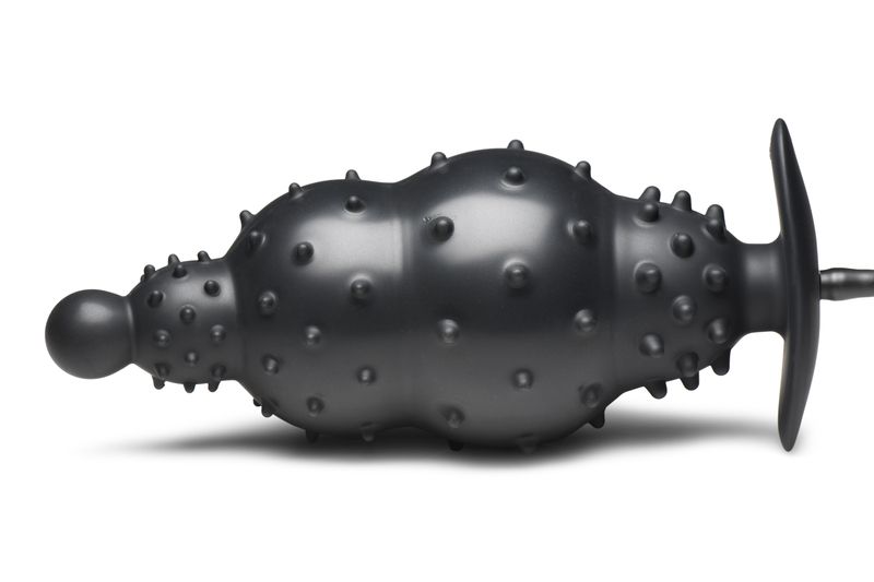 Master Series - Gerippter aufblasbarer Analdildo - Schwarz