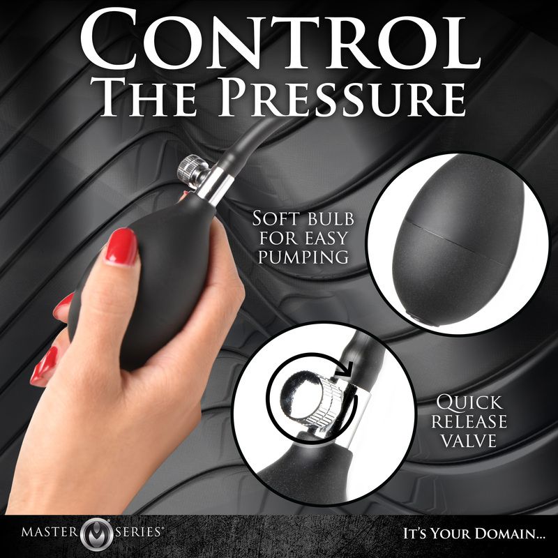 Master Series - Gerippter aufblasbarer Analdildo - Schwarz