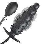 Master Series - Gerippter aufblasbarer Analdildo - Schwarz