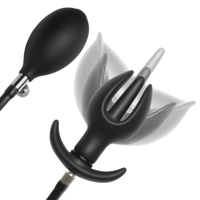 Aufblasbarer Silikon-Analplug - Schwarz