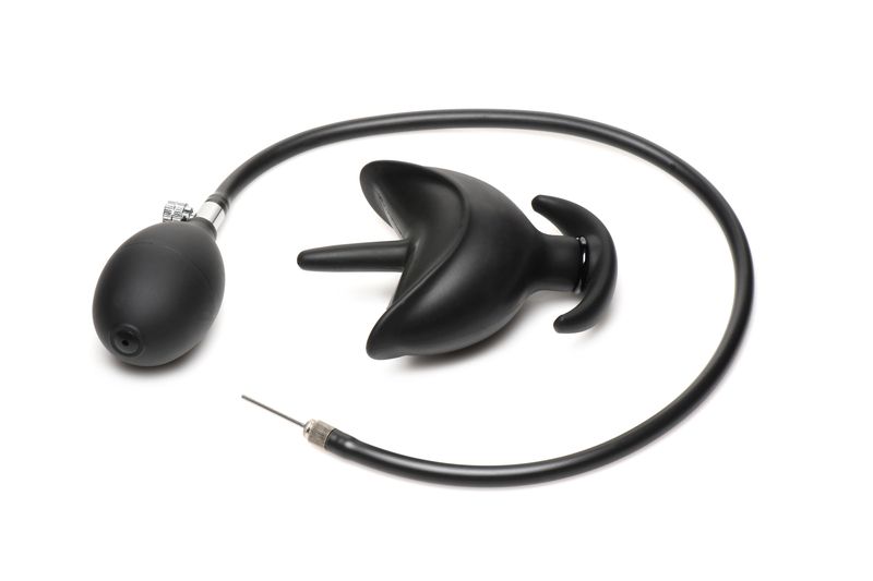Aufblasbarer Silikon-Analplug - Schwarz