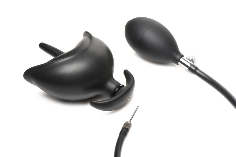 Aufblasbarer Silikon-Analplug - Schwarz