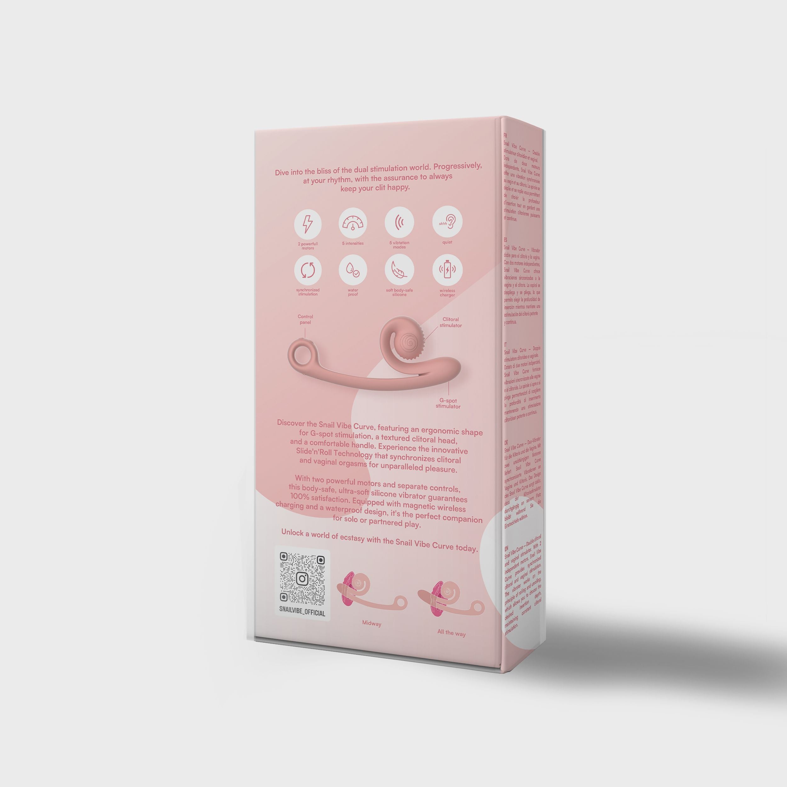 Snail Vibe - Curve Duo-Vibrator mit G-Punkt und Klitoris Stimulation - Rosa