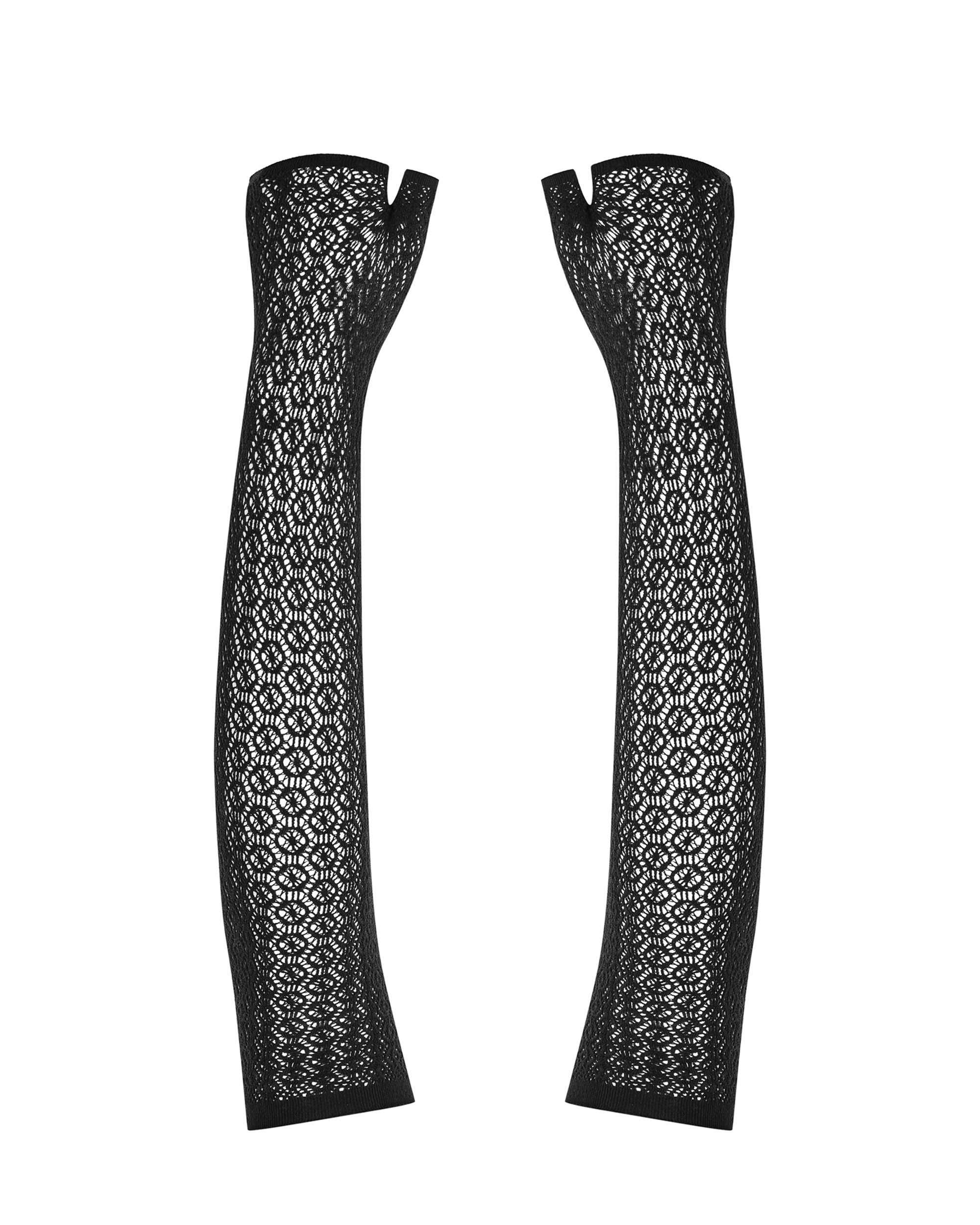 Obsessive - A772 Spitzenhandschuhe - Schwarz